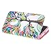 For iphone 5C , TUTUWEN Novelty Fashion Colorful Flower Style [Magnetic] Wallet [PU Leather Case] Flip [Stand] Flap Closure Protective Cover for Apple iphone 5C