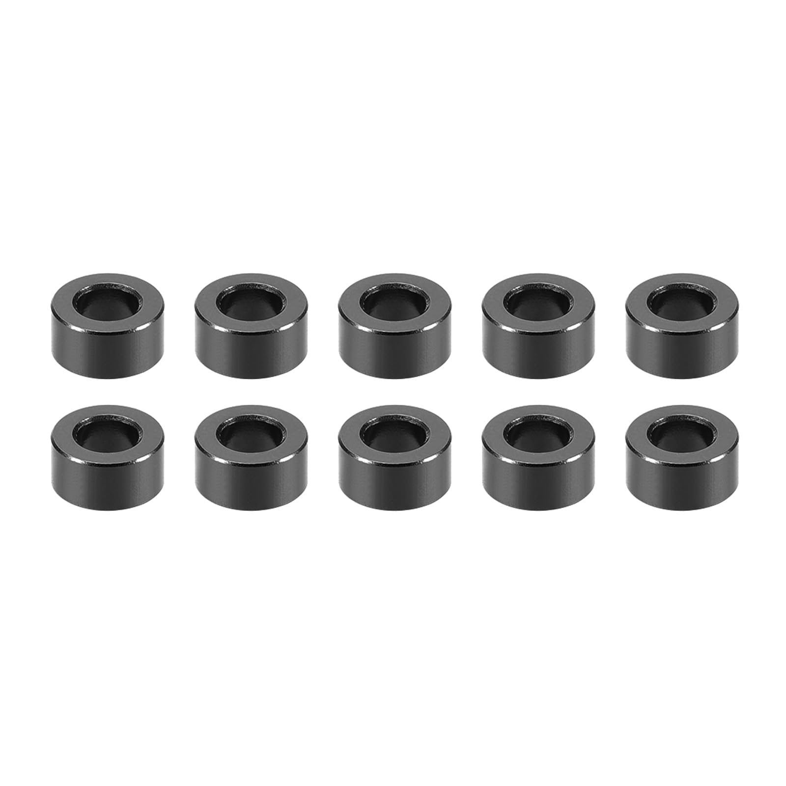 YOKIVE 10 Pcs Standoff Spacer, Aluminum Round Straight Spacer | Prevent Joint Deformation, Great for Robot, Drone (Black, 3.1x6x3mm)
