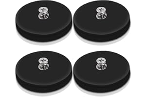 MAGXCENE 4Pack Anti-Scratch Mounting Magnets, 30LBS Rubber Coated Neodymium Magnets with M4 Threaded Studs, Non-Slip Strong Monting Magnet for Led Lighting Bar, Neodymium Magnet Base for Signal Lighting