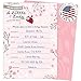 Little Lady on The Way Baby Shower Invitations for Girls, Set of 25 Fill-in Style Cards and Envelopes. Ladybug Theme with Pink and White Flowers, Butterflies and Hearts.