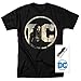 Justice League Movie Aquaman Logo T Shirt & Stickers (Medium) Black