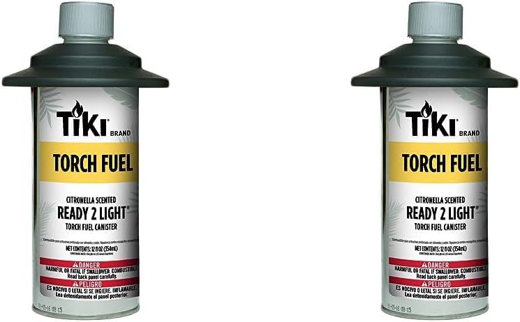 Oil Lamps & Accessories - Tiki Brand Citronella Scented Torch Fuel, 12 Ounce Canister, Black (Pack of 2)