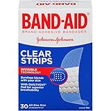 Band-Aid Brand, Comfort-Flex Clear Strips Adhesive Bandages, 30 Count
