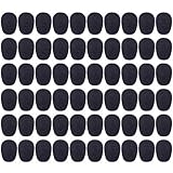 Auihiay 60 Pack Headset Microphone Windscreens Mini Mic Foam Cover for Headset Lapel Lavalier (Black)