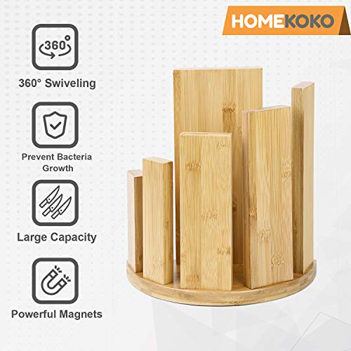 Magnetic Knife Block,Magnetic 360 Swivel Knife Holder, Knife Rack with Double Side Strong Magnetic for Knife Organize and Storage