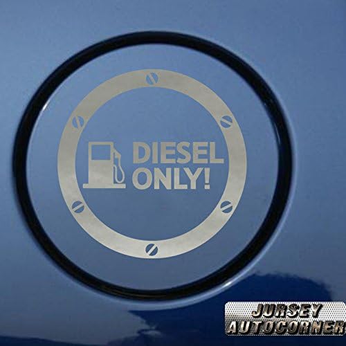 Jursey Auto Diesel Only Fuel Door Cover Cap Gas Tank Car Truck Decal Sticker Vinyl Skull Die cut no background pick color size style5 (6'' (15.2cm), silver)