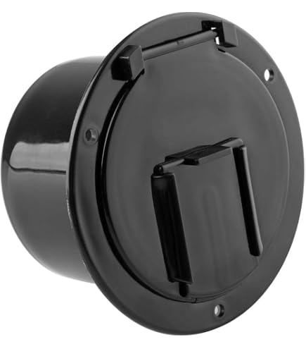 Leisure Cords Lockable RV Electric Power Cord Hatch - Black, With Keys, For Secure Storage (3SB Style) 4 thumbnail image