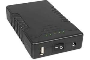 Talentcell Rechargeable 12V 6000mAh/5V 12000mAh DC Output Lithium ion Battery Pack for LED Strip and CCTV Camera, Portable Li-ion Power Bank with Charger, Black