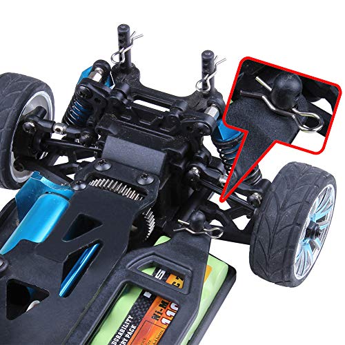Hobbypark Micro RC Body Clips Bent Springy R Pins for 1/18 Scale Remote Control Car Truck Buggy Spare Parts (100-Pack)