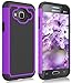 Galaxy Sky Case, Galaxy J3 2016/J3 V Case, Galaxy Express/Amp Case, Galaxy Sol Case, Zectoo Hybrid Dual Layer Shockproof Armor Defender Rugged Rubber Plastic Phone Case Cover - Purple