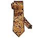 Barry.Wang Classic Formal Mens Ties Gold Paisley Tie Hanky Cufflinks Set