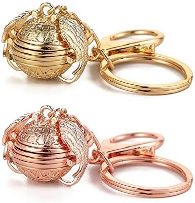 2PCS Expanding Photo Pendant Keychains 4 Photos Locket Key Chain Angel Wing Pendant Memorial Gifts for Him/Her Birthday