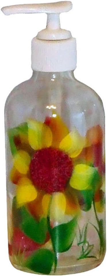 ArtisanStreet Sunflower Design Soap/Pump Lotion Dispenser, Hand Painted and Signed by Artisan