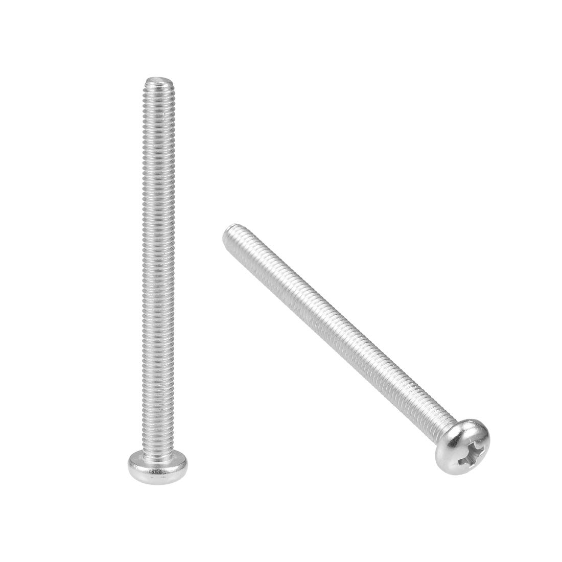 sourcing map M5x60mm Machine Screws Phillips Cross Pan Head Screw 304 Stainless Steel Fasteners Bolts 10Pcs — image 1