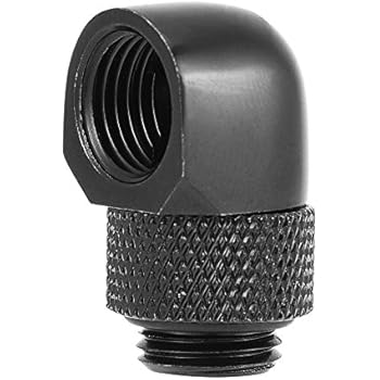 Pomya Elbow Connector Tube 18mm Barbed Elbow Flexible Thread G1/4 Two-Touch Fitting for PC Water Cooling Systeme (Black)