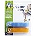 Baby Buddy Secure-a-Toy, Adjustable Pacifier and Teether Strap for Stroller, Highchair, and Car Seat, Blue Gold, 2 Pack