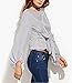 Lesimsam Women's Plus Size Gril Striped Off Shoulder Bowknot Blouses Ruffle Puff Sleeve Blouse Tops (Black+White, 2XL, xx_l)