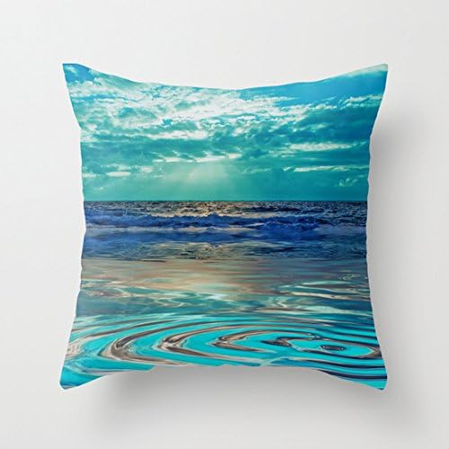 FANTA-SEA IN BLUE Canvas Throw Pillow Covers Decorative Pillowcase Cushion Covers 18 x 18