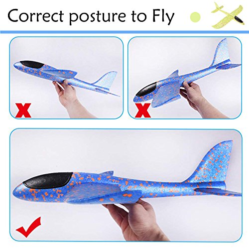 LOFEE Boy Toy for 6 7 8 Year Old, Foam Airplane Toy for Boy 4-9 Year Old Gift for Boy Age 4 5 6 Throwing Glider Model for 3-12 Year Old Green - Thumbnail 5