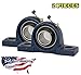 Jeremywell UCP202-10 Pillow Block Bearing (2 Pack), 5/8 inch Bore, 2 Bolt Flange Mounted, Solid Cast Iron Base, Self-Alignment