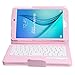 NEWSTYLE Samsung Galaxy Tab E 8.0 Keyboard Case - Folio PU Leather Stand Case Cover with Detachable Wireless Bluetooth Keyboard for Samsung Galaxy Tab E 8-Inch, Pink