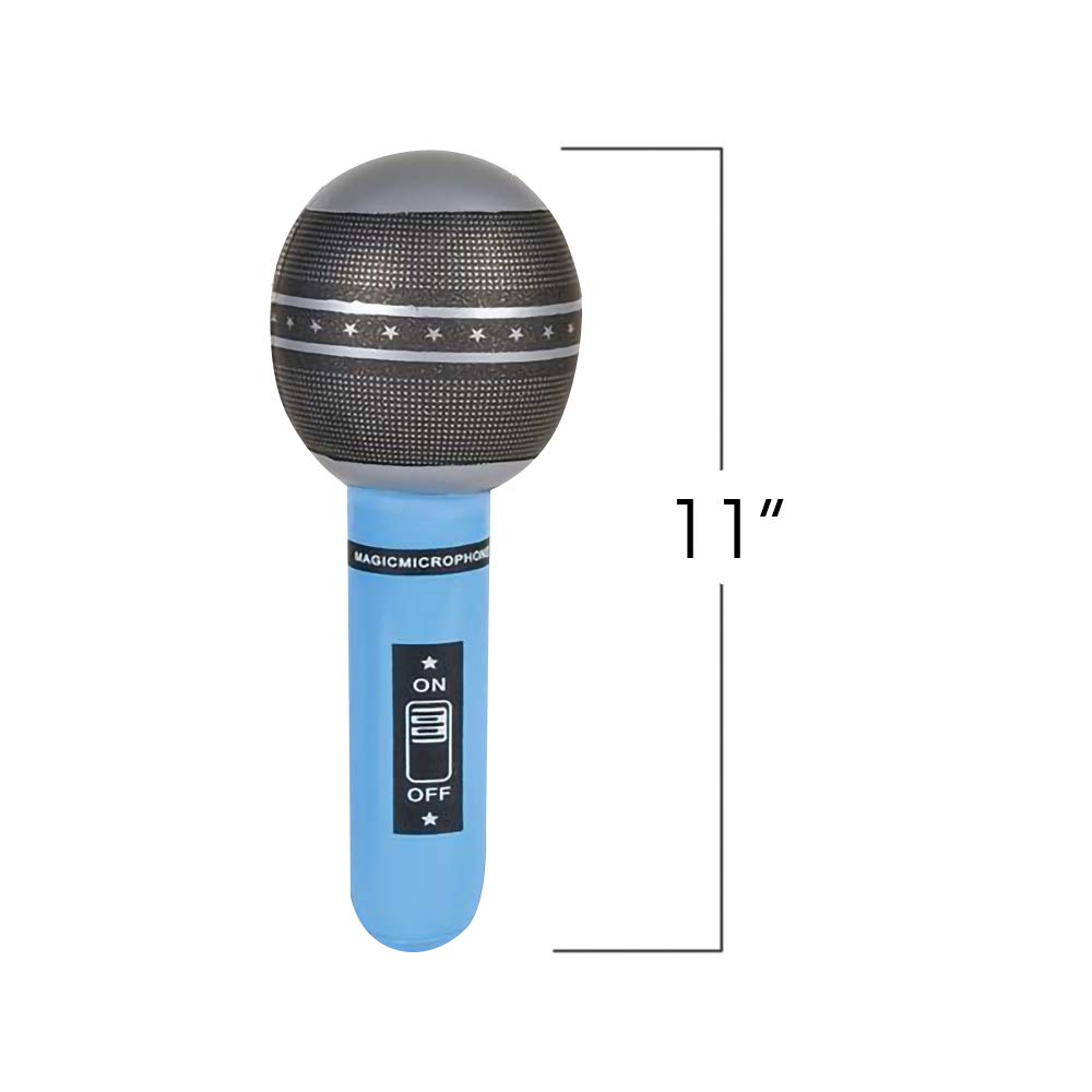 Inflatable Microphones, 24 Piece Set, Pretend Play Microphone Inflates, Durable Water Pool Toys in Assorted Colors, Fun Birthday Party Favors for Kids