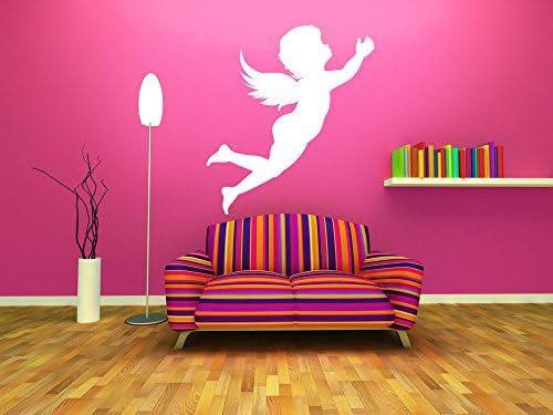 Wall Decal Sticker Bedroom Angel Cute Baby Wings Nursery Kids Girls Boys Teenager Room 479b