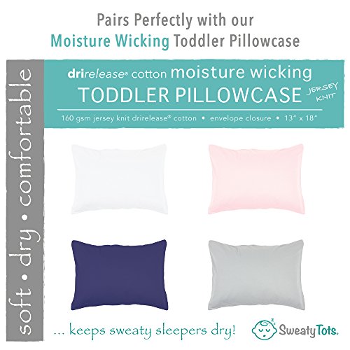 Toddler Pillow for Hot or Sweaty Sleepers 13 x 18, White, 300TC