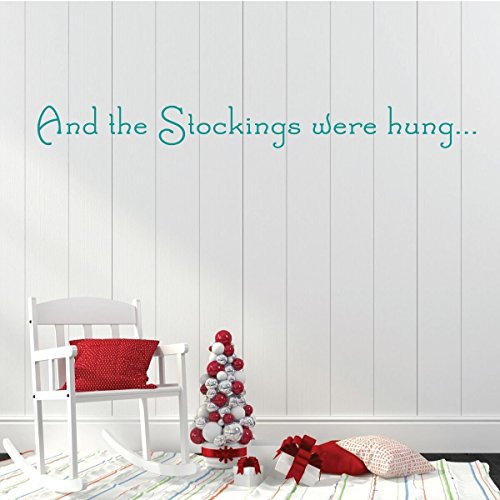 Christmas Font Wall Decal - And The Stockings Were Hung - Holiday Vinyl Decor for Living Room or Home Decoration - Thumbnail 4