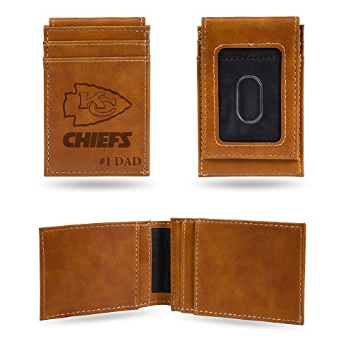 Rico Industries NFL FootballFront Pocket Wallet, Brown, 2.75 x 0.4