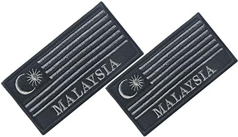 QTao PA101 Multiple Country Flag Velcro Patch 2 PCS (Malaysia 3)