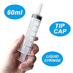 4 Pack 60mL Large Syringe for Liquid with Tip