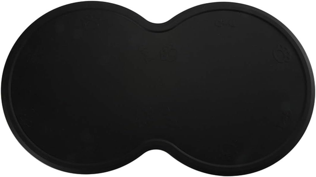 nosii Silicone Pet Feeding Placemat Anti-Skid Spill-Proof Dog Cat Food Mat for 2 Bowls