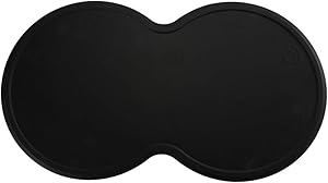 nosii Silicone Pet Feeding Placemat Anti-Skid Spill-Proof Dog Cat Food Mat for 2 Bowls