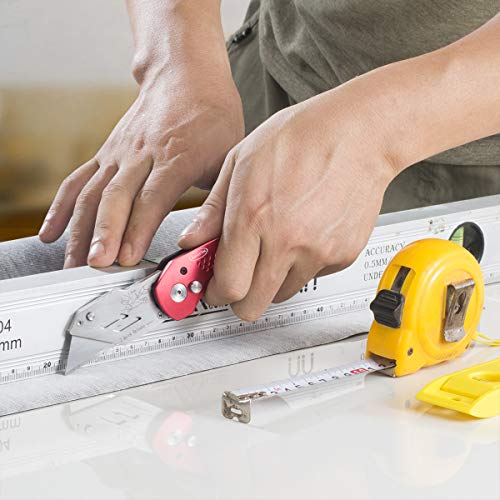 RoverTac Upgraded Folding Utility Knife Pocket Knife with Bottle Opener and Clip, Heavy Duty Box Cutter, Slitting Machine, Reliable Frame Locks Blade Securely in Place, Fast Blade Changes, Pro Grade.