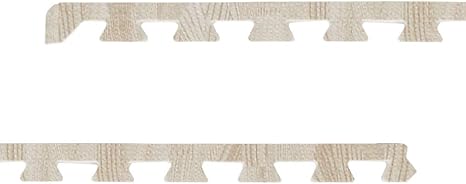 やさしいジョイントマット ナチュラル 角用サイドパーツ 4本 ラージサイズ(60cm×60cm) ホワイトウッド(白 木目調) 〔大判 クッションマット カラーマット 赤ちゃんマット〕