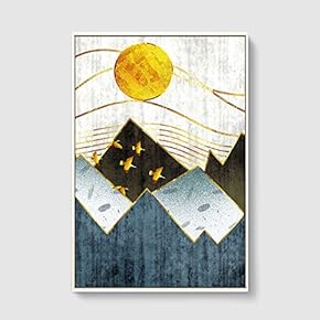 Framed Canvas Home Artwork Decoration Abstract Scenery Canvas Wall Art for Living Room, Bedroom - 16x24 inches