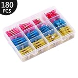 180 PCS Heat Shrink Connectors Electrical Automotive Marine Crimp Copper Wire Terminal Kit by Cookan
