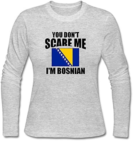 ZJING Women's You Don't Scare Me I'm Bosnian Long Sleeve T-Shirt