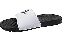 Nike Men's Benassi JDI Slides, White/Black-Black, 9