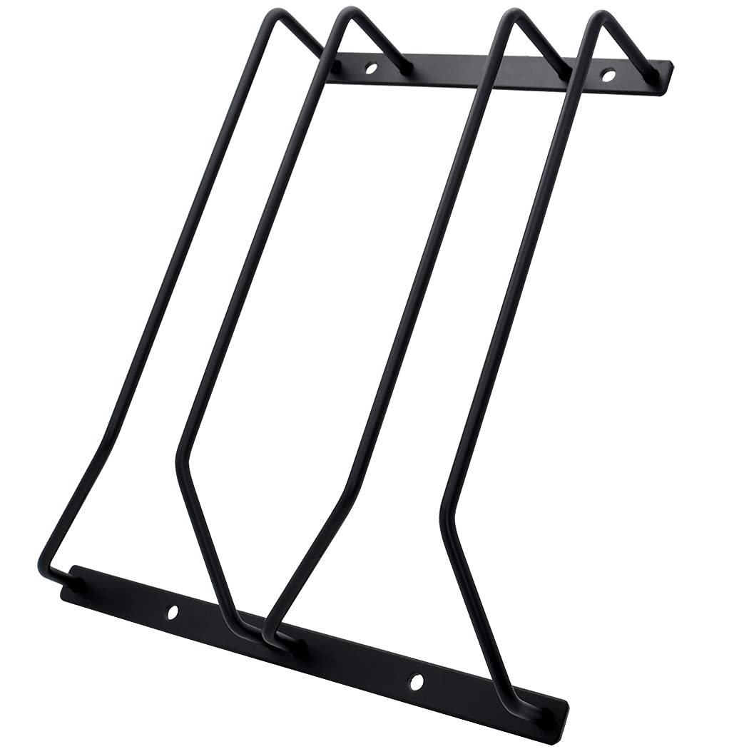 zoohot 9.6-Inch Wine Glass Rack - Under Cabinet Stemware Wine Glass Holder Glasses Storage Hanger Metal Organizer for Bar Kitchen Black (2 Rows, 1 Pack)