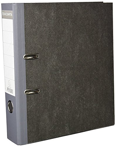 Exacompta 53710E 1 Ordner mit Hebelmechanik aus grau marmoriertem Papier Rücken 70 mm Mechanik 75 mm Außenmaße: 32 x 29 x 7 cm Abheftbares Format A4 Farbe grau Rücken grau