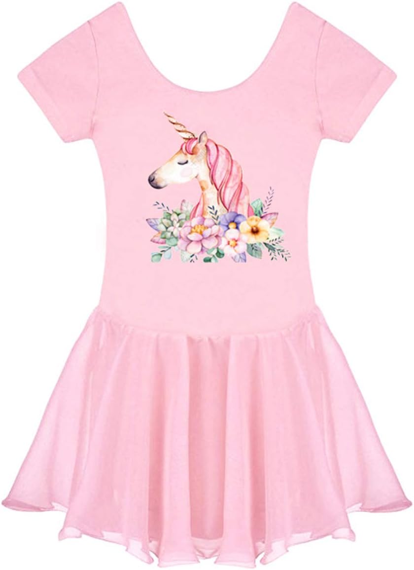 Toddler Girls Unicorn Ballet Outfit Dress Leotard Tutu Tulle Gymnastics Dancewear 3-8 Years
