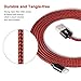 littlejian iPhone Cable,3Pack 10FT Extra Long Nylon Braided Cord Lightning Cable Certified to USB Charging Charger for iPhone 7/7 Plus/6S/6S Plus,SE/5S/5,iPad,iPod Nano 7 (Black+Red,10FT)