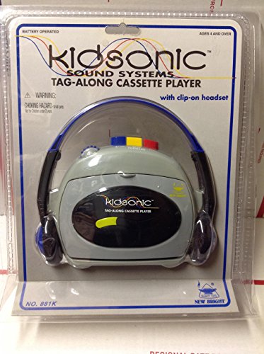 Kidsonic Sound Systems Tag-Along Cassette Player with clip-on headset