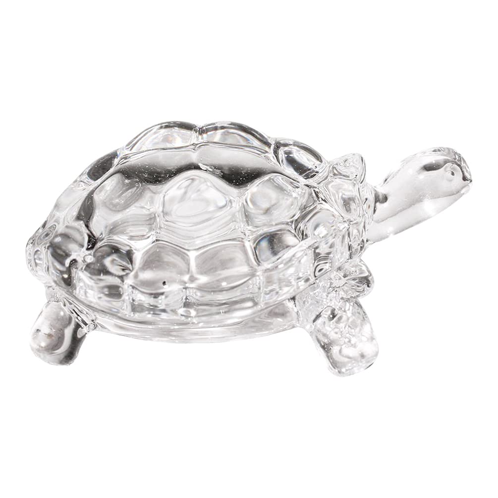 Veemoon Chinese Feng Shui Tortoise, Crystal Glass Turtle Animal Figurine for Peace Prosperity Positive Energy Decoration