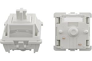 Zjmehty GATERON Smoothie White Switches for MX Mechanical Keyboard, 5-Pin/40gf/Linear/Dual-Stage Spring/Pre-lubed/RGB LED Switches(Smoothie White,108Pcs)