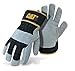Cat® CAT015400L Cotton Jersey Work Gloves – Black, Large, Breathable, Gunn-Cut PVC Micro Dot Palm Gloves with Knit Wrists