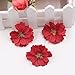 Artificial Flower 50pcs Mini Silk Plum Blossom Wedding Decoration DIY Wreath Clip Clip Accessories Handmade Craft Flower Head (Pink)
