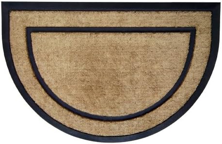 Nedia 18100 Not Applicable Coir/Rubber Frame 24" x 36" Mat, Plain Half Round